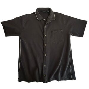 VTG Black Short Sleeve Button Down Shirt